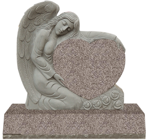 ANG098CAIPR.png Large Angel Holding Heart 3-0x0-8x3-0 AP Imperial Rose Fully Carved Angel w/ Roses - Image 1