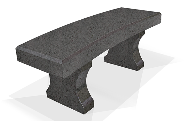BEN085APDCG.png Curved Bench w/ Chamfers 4-0x1-4x0-4 AP Dark Cloud Grey (2) Curved Legs 1-2x0-4x1-2 3" Curve on Seat, Cut From 19" Block - Image 1