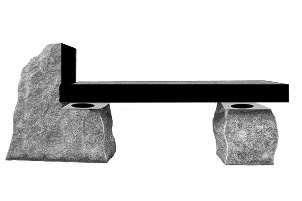 BEN252BLDJB.png Cremation Boulder Bench 4-0x1-2x0-4 Jet Black (1) Leg 1-0x0-10x1-2 BRP; (1) Leg 2-0x0-10x2-6 BRP (1) 6"x10" Core Hole/Leg; Seat AP - Image 1