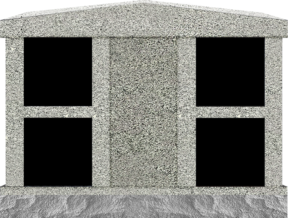 COL178CGJB_4NICHE.png 4 Niche Columbarium w/ Alcove 4-2x1-5x3-2 China Grey/JetBlack China Grey Walls/Jet Black Doors; 2" Margin on Base CFS-L-LP-105 - Image 1