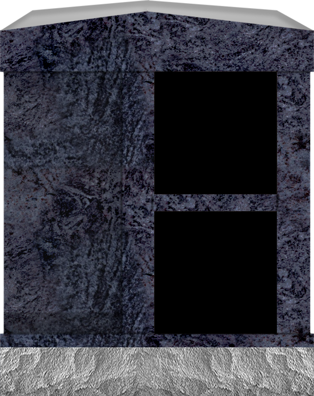 COL179BBJB_2NICHE.png 2 Niche Columbarium w/ Alcove 30.5x15.7x37.4 Bahama Blue/JB Bahama Blue Walls/Jet Black Doors; 2" Margin on Base CFS-A-139-inch - Image 1