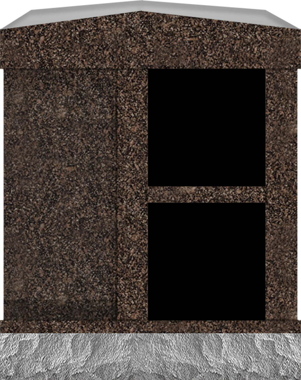 COL179IMJB_2NICHE.png 2 Niche Columbarium w/Alcove 30.5x15.7x37.4 IndianMahogany/JB Indian Mahogany Walls/Jet Black Doors; 2" Margin on Base CFS-A-139-inch - Image 1