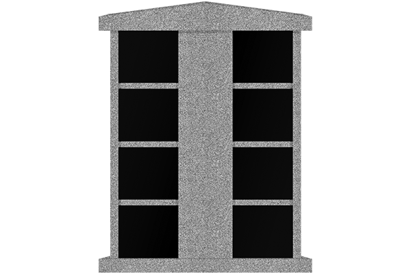COL284CGJB8.png 8 Niche Rooftop Columbarium 4-0x2-6x5-1 China Grey /Jet Black China Grey Walls/Jet Black Doors; 1 sided, 2x4 Niches CFS-L-086-INCH - Image 1