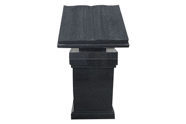 CRM258APDCG.png Open Book Cremation Pedestal AP Dark Cloud Grey Book 2-0x1-8x0-3; Support 0-10x0-10x0-10; Cap 1-5x1-5x0-2 Pedestal 1-5x1-5x1-10 w/ (2) 6"x10" Core Holes - Image 1