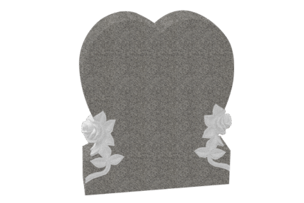 Single Heart with flowers 2-0x0-6x2-4 AP China Grey