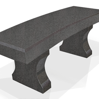 Curved Bench w/ Chamfers 4-0x1-4x0-4  AP Dark Cloud Grey (2) Curved Legs 1-2x0-4x1-2 3" Curve on Seat, Cut From 19" Block