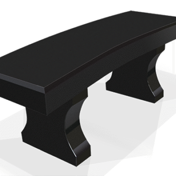 Curved Bench w/ Chamfers 4-0x1-4x0-4 AP Jet Black (2) Curved Legs 1-2x0-4x1-2 3" Curve on Seat, Cut From 19" Block