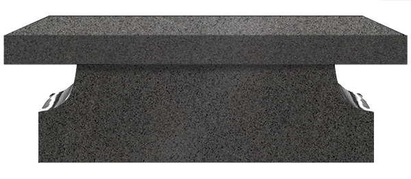 BEN148APDCG.png Cremation Pedestal Bench 4-0x1-2x0-4 AP Dark Cloud Grey Pedestal 3-6x0-10x1-2 w/ (2) 6"x10" Core Holes - Image 1
