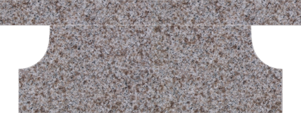 Cremation Pedestal Bench 4-0x1-2x0-4 AP Imperial Rose Pedestal 3-6x0-10x1-2 w/ (2) 6"x10" Core Holes