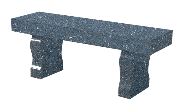 BEN163APBP.png Straight Seat & Harp Leg Bench 4-0x1-2x0-4 AP BluePearl (2) Harp Legs 1-0x0-4x1-2 - Image 1