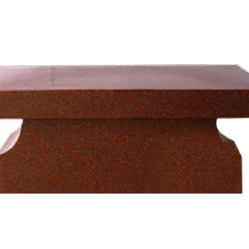 Cremation Pedestal Bench 3-0x1-2x0-4 AP India Red Pedestal 2-6x0-10x1-2 w/ (2) 6"x8" Core Holes