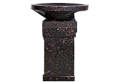 Companion Cremation Bird Bath 1-2x1-2x2-0 AP Tan Brown w/ (2) 6"x10" Core Holes; Bowl 2-0x2-0x0-5 Cap 1-2x1-2x0-2; Base 2-0x2-0x0-4 PFT/BRP, NO CARVED BIRD