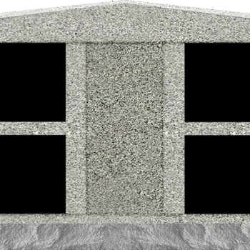 4 Niche Columbarium w/ Alcove 4-2x1-5x3-2 China Grey/JetBlack China Grey Walls/Jet Black Doors; 2" Margin on Base CFS-L-LP-105