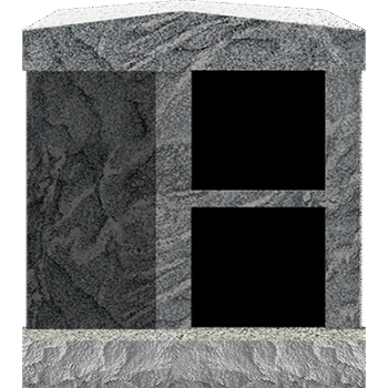 2 Niche Columbarium w/ Alcove 30.5x15.7x37.4 Ocean Wave/JB Ocean Wave Walls/Jet Black Doors; 2" Margin on Base CFS-A-193-inch