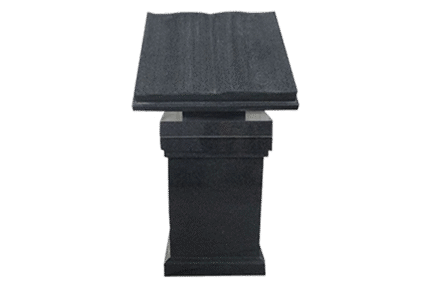 Open Book Cremation Pedestal AP Dark Cloud Grey Book 2-0x1-8x0-3; Support 0-10x0-10x0-10; Cap 1-5x1-5x0-2 Pedestal 1-5x1-5x1-10 w/ (2) 6"x10" Core Holes
