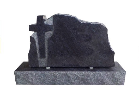 DES26047BB.png Design 26047 As Shown 4-0x0-8x2-4 Polish 2/BRP Bahama Blue 1/2" recessed stippled area around cross as shown front only back -flat, polished - Image 1