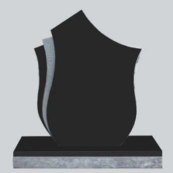Design 31357 2-2X0-6X3-0 Custom Finish/BRP Jet Black Right profile polished, Middle profile stippled front & top Left profile polished front & top, Sawn contour top