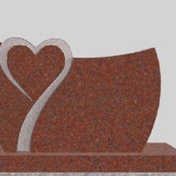 Design 33628 Stippled Heart 3-0x0-6x2-0 AP India Red Curved Die w/ Recessed Stippled Heart on Front Only