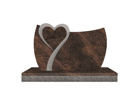 DES33628LGRU.png Design 33628 As Shown 3-6x0-6x2-2 AP Rustic Brown custom shape curved die w/ heart U-Sunk pebbled border around heart as shown, on front only - Image 1