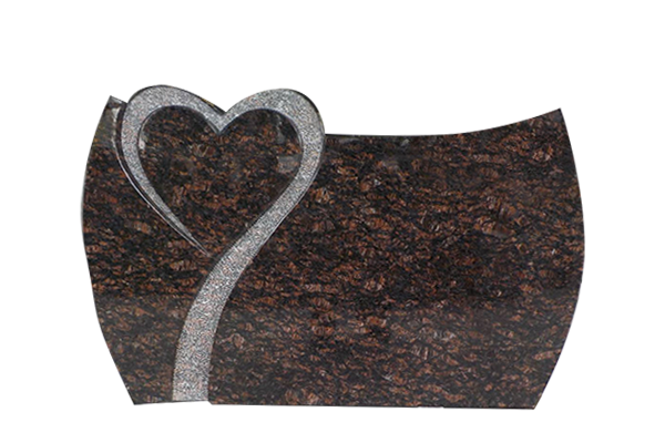 DES33628TB.png Design 33628 Stippled Heart 3-0x0-6x2-0 AP Tan Brown Curved Die w/ Recessed Stippled Heart on Front Only - Image 1