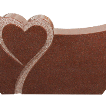 Design 33628 As Shown 4-0x0-6x2-4 AP India Red custom shape curved die w/ heart U-Sunk pebbled border around heart as shown, on front only