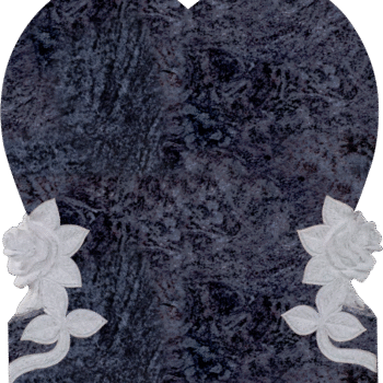 Single Heart with flowers 2-0x0-6x2-4 AP Bahama Blue