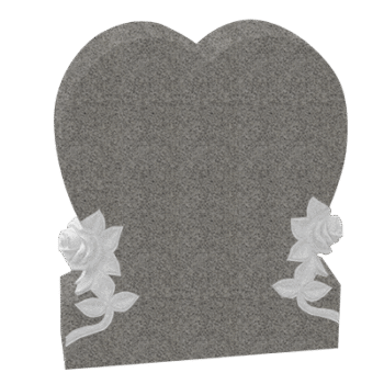 Single Heart with flowers 2-0x0-6x2-4 AP China Grey
