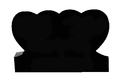 Double Heart 4-0x0-6x2-4 AP Jet Black Contour Only