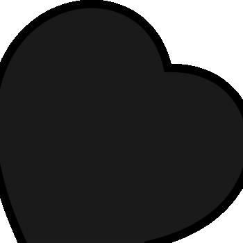 Rounded Tilted Heart 2-0x0-6x1-10 AP Jet Black