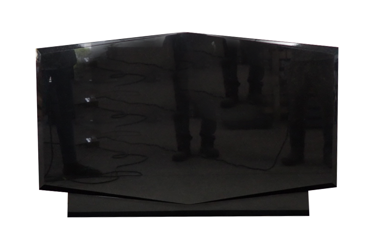 RTP100APJB.png Rooftop w/ Chamfers 3-6x0-6x2-2 AP Jet Black Chamfers and 3/4" Recess on Front Only, Checks on Bottom - Image 1