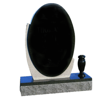 Tall Oval Design 2-2x0-6x3-0 AP Jet Black Frosting Recessed Border on Front Only