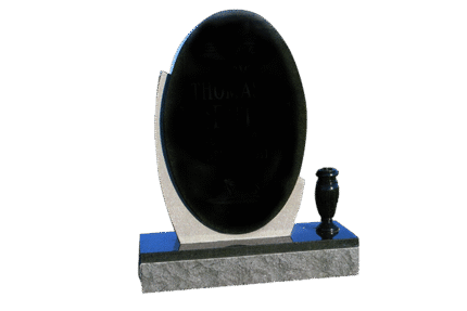 Tall Oval Design 2-2x0-6x3-0 AP Jet Black Frosting Recessed Border on Front Only