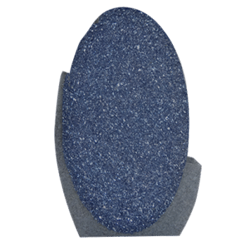 Tall Oval Design 2-6x0-8x4-0 AP Blue Pearl Frosting Recessed Border on Front Only