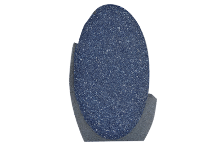 Tall Oval Design 2-6x0-8x4-0 AP Blue Pearl Frosting Recessed Border on Front Only